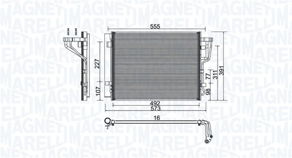 Конденсатор, кондиционер   350203976000   MAGNETI MARELLI