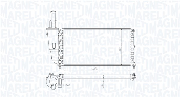 Радиатор, охлаждение двигателя   350213114000   MAGNETI MARELLI