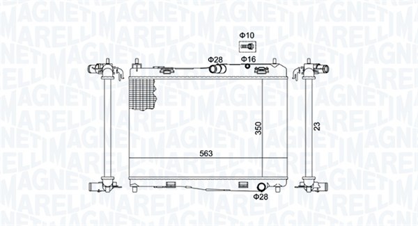 Радиатор, охлаждение двигателя   350213142100   MAGNETI MARELLI