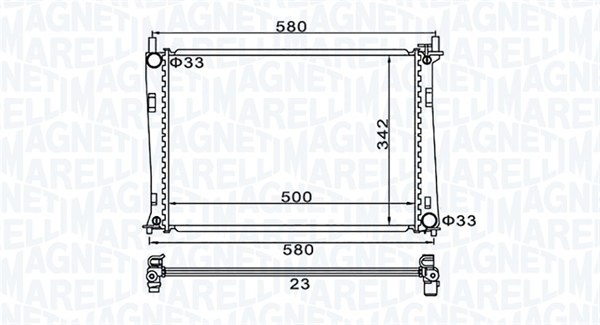 Радиатор, охлаждение двигателя   350213152600   MAGNETI MARELLI