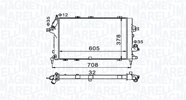 Радіатор, система охолодження двигуна   350213153400   MAGNETI MARELLI