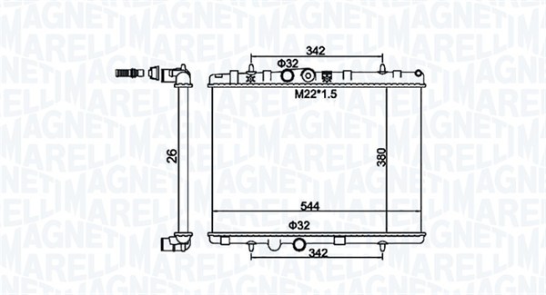 Радиатор, охлаждение двигателя   350213156100   MAGNETI MARELLI