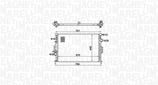 Радиатор, охлаждение двигателя   350213157700   MAGNETI MARELLI