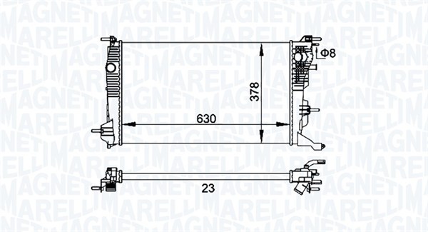 Радіатор, система охолодження двигуна   350213158300   MAGNETI MARELLI