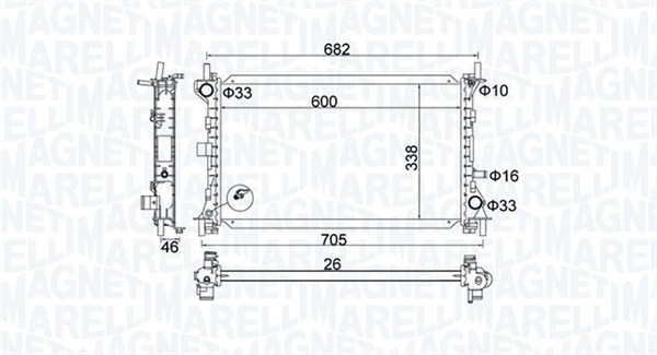 Радиатор, охлаждение двигателя   350213159900   MAGNETI MARELLI