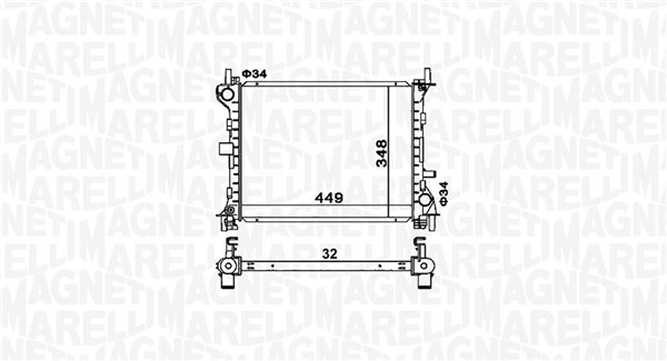 Радиатор, охлаждение двигателя   350213160300   MAGNETI MARELLI