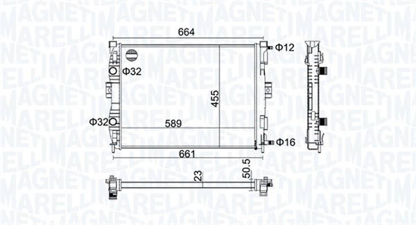 Радиатор, охлаждение двигателя   350213160600   MAGNETI MARELLI