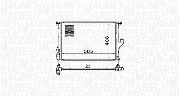 Радіатор, система охолодження двигуна   350213160900   MAGNETI MARELLI