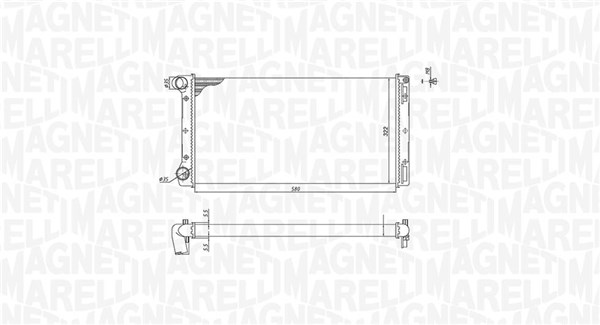 Радіатор, система охолодження двигуна   350213168000   MAGNETI MARELLI