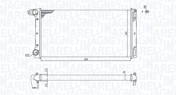 Радіатор, система охолодження двигуна 350213168000 MAGNETI MARELLI #1