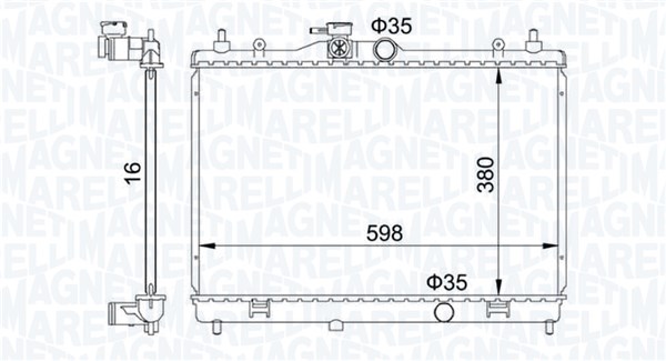 Радиатор, охлаждение двигателя   350213168300   MAGNETI MARELLI