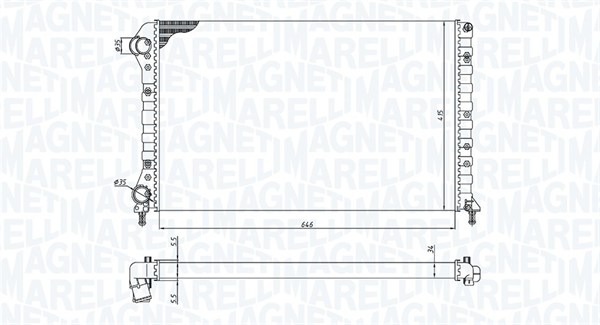 Радіатор, система охолодження двигуна   350213179000   MAGNETI MARELLI