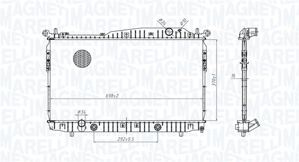 Радиатор, охлаждение двигателя   350213179600   MAGNETI MARELLI