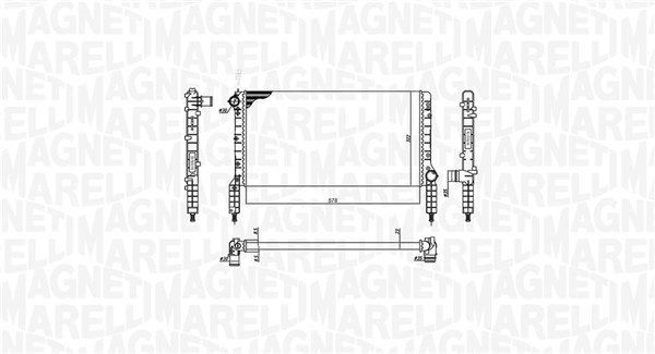 Радіатор, система охолодження двигуна   350213180000   MAGNETI MARELLI