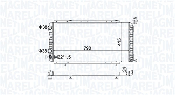 Радиатор, охлаждение двигателя   350213180900   MAGNETI MARELLI