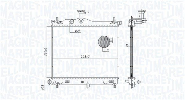 Радиатор, охлаждение двигателя   350213182900   MAGNETI MARELLI