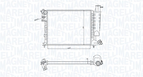 Радиатор, охлаждение двигателя   350213183400   MAGNETI MARELLI