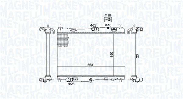 Радиатор, охлаждение двигателя   350213184700   MAGNETI MARELLI