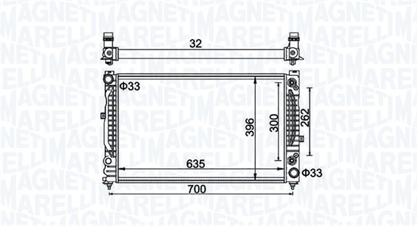 Радіатор, система охолодження двигуна   350213185500   MAGNETI MARELLI