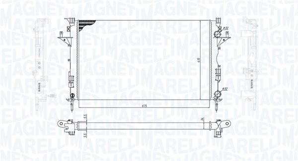 Радіатор, система охолодження двигуна   350213185800   MAGNETI MARELLI