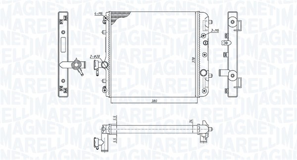 Радиатор, охлаждение двигателя   350213186100   MAGNETI MARELLI