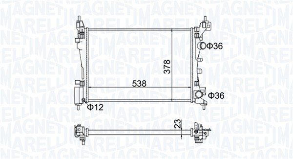 Радиатор, охлаждение двигателя   350213186700   MAGNETI MARELLI