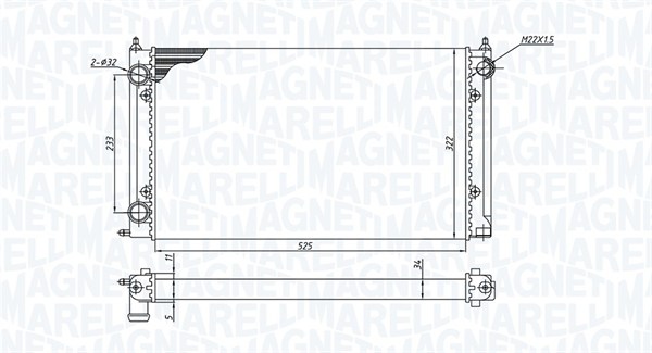 Радиатор, охлаждение двигателя   350213187500   MAGNETI MARELLI