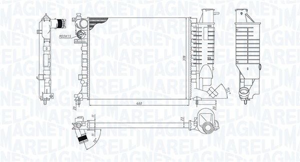 Радиатор, охлаждение двигателя   350213188500   MAGNETI MARELLI