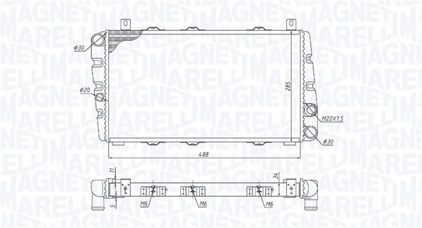 Радіатор, система охолодження двигуна   350213189700   MAGNETI MARELLI