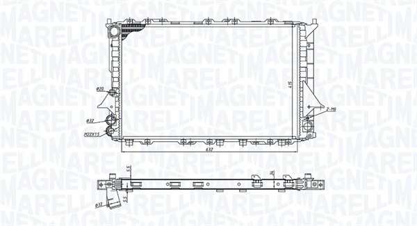 Радіатор, система охолодження двигуна   350213189900   MAGNETI MARELLI