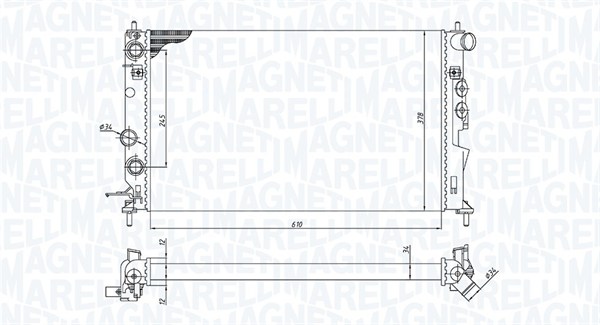 Радиатор, охлаждение двигателя   350213190300   MAGNETI MARELLI