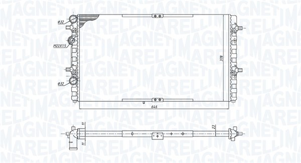 Радиатор, охлаждение двигателя   350213191400   MAGNETI MARELLI