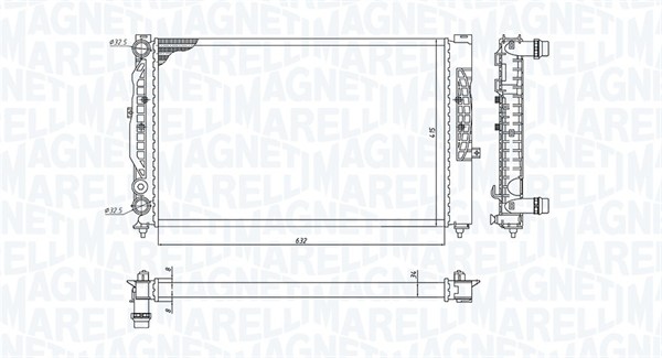 Радіатор, система охолодження двигуна   350213191700   MAGNETI MARELLI