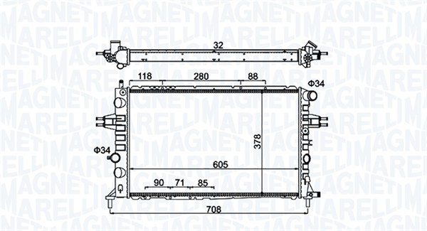 Радиатор, охлаждение двигателя   350213192300   MAGNETI MARELLI