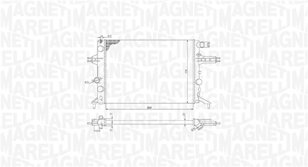 Радіатор, система охолодження двигуна 350213192400 MAGNETI MARELLI #1