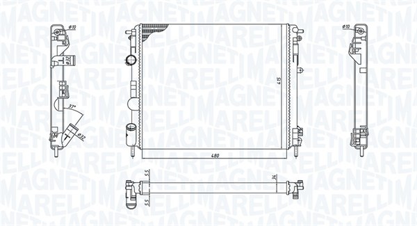 Радиатор, охлаждение двигателя   350213192600   MAGNETI MARELLI