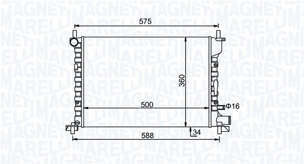 Радиатор, охлаждение двигателя   350213193300   MAGNETI MARELLI