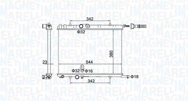 Радиатор, охлаждение двигателя   350213193400   MAGNETI MARELLI