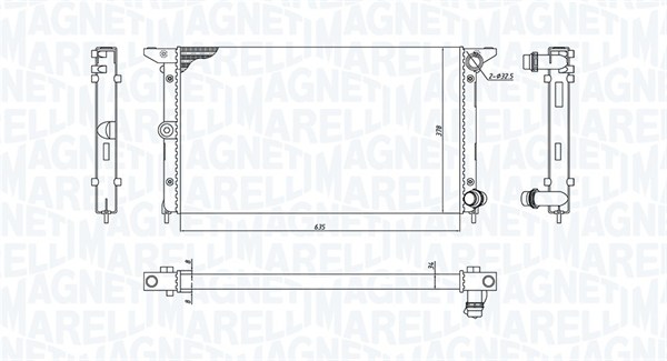 Радиатор, охлаждение двигателя   350213194900   MAGNETI MARELLI