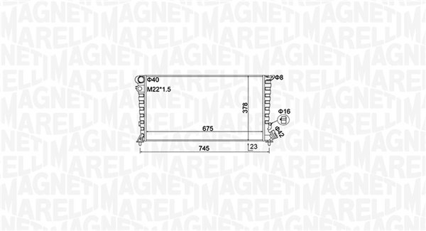 Радиатор, охлаждение двигателя   350213195100   MAGNETI MARELLI