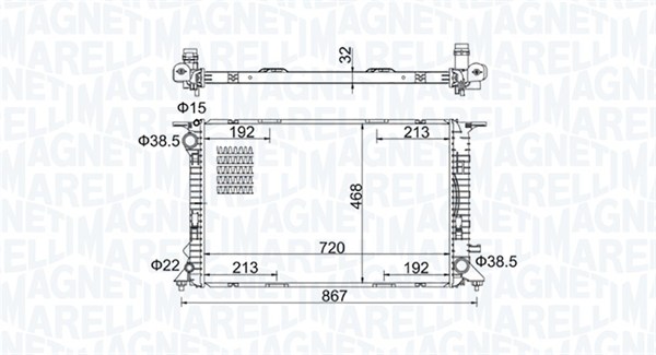 Радиатор, охлаждение двигателя   350213195800   MAGNETI MARELLI