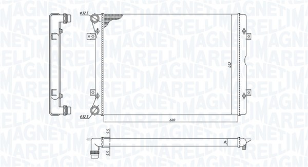 Радиатор, охлаждение двигателя   350213196100   MAGNETI MARELLI