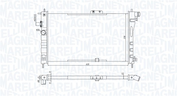 Радіатор, система охолодження двигуна   350213199800   MAGNETI MARELLI