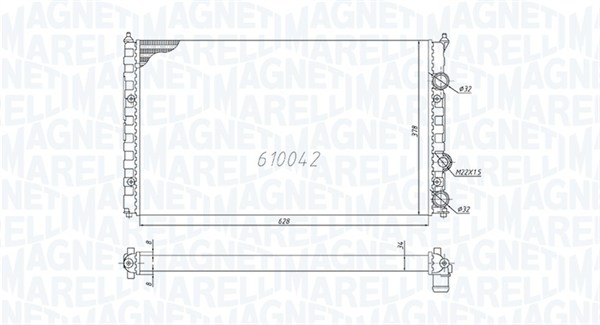 Радиатор, охлаждение двигателя   350213838000   MAGNETI MARELLI