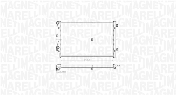 Радіатор, система охолодження двигуна   350213852000   MAGNETI MARELLI