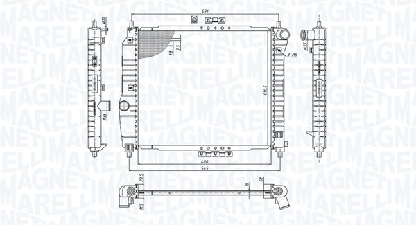 Радіатор, система охолодження двигуна   350213891000   MAGNETI MARELLI