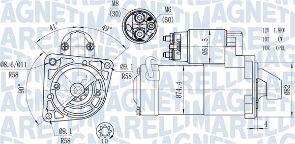 Стартер   063721428010   MAGNETI MARELLI