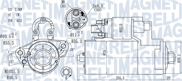 Стартер   063721521010   MAGNETI MARELLI