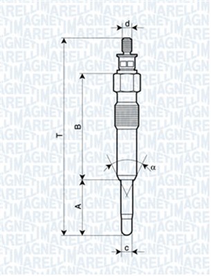 Свічка розжарювання   062503901304   MAGNETI MARELLI