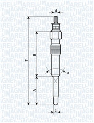 Свеча накаливания   062900007304   MAGNETI MARELLI